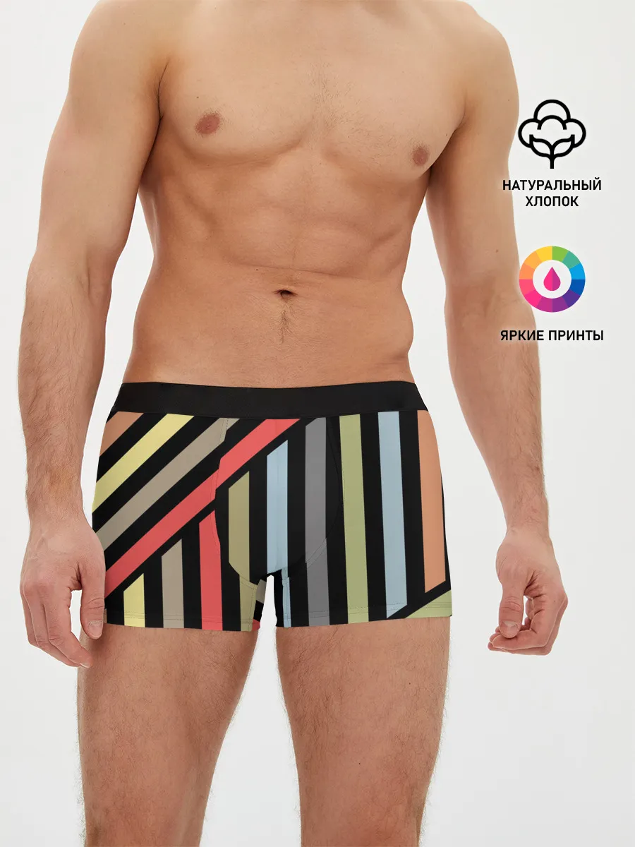 Мужские трусы боксеры / Абстрактный полосатый узор
