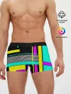 Мужские трусы боксеры / Геометрический неоновый узор