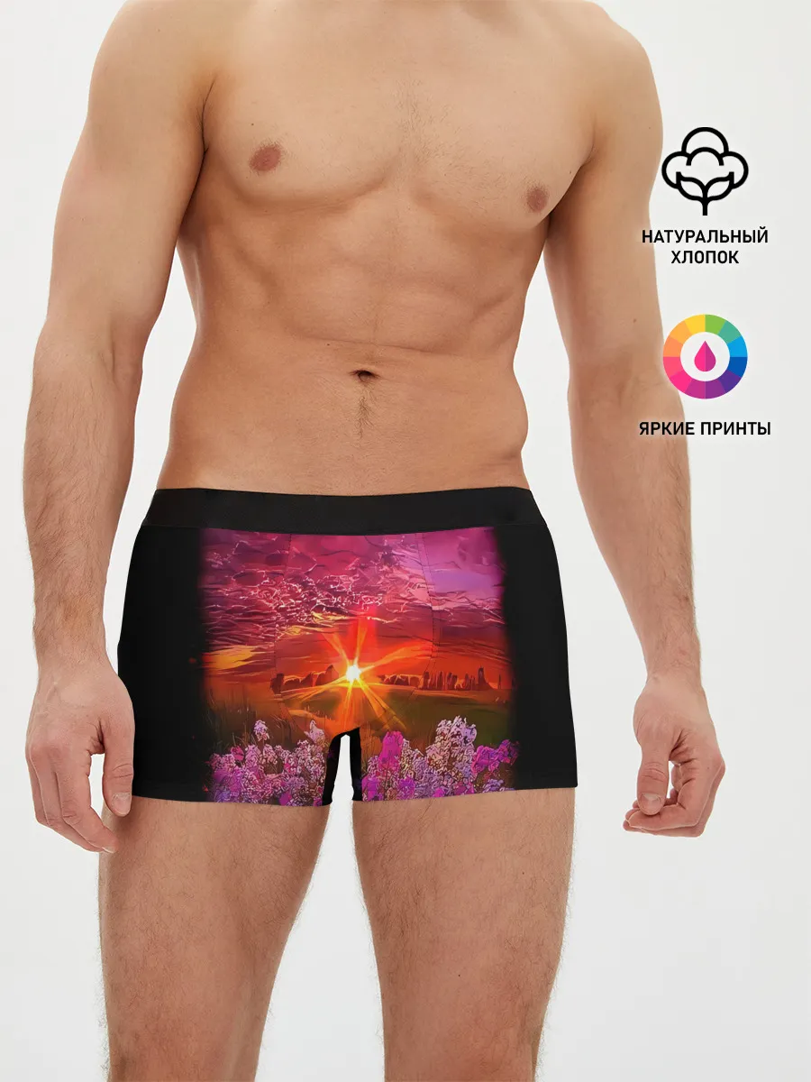 Мужские трусы боксеры / МАЛИНОВЫЙ ЗАКАТ