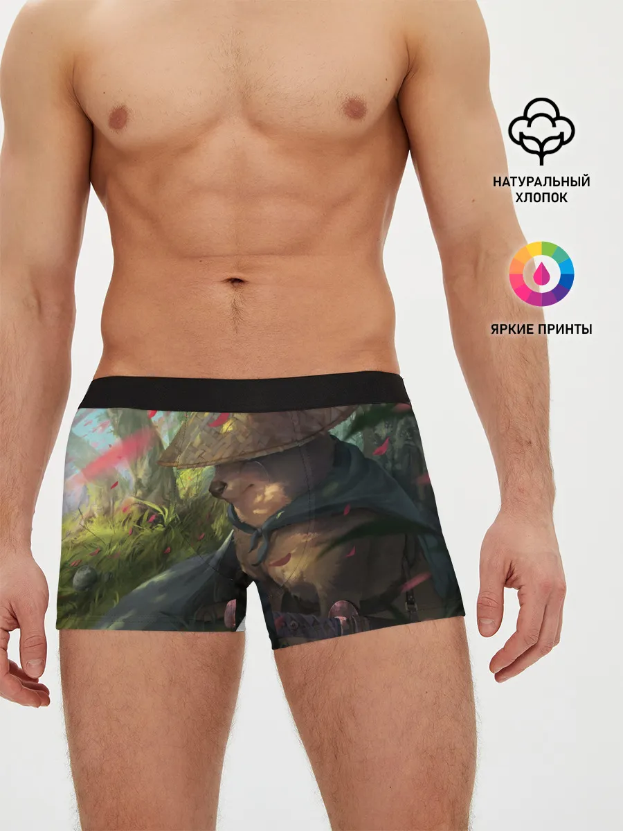 Мужские трусы боксеры / Собака Самурай плачет мем