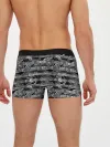Мужские трусы боксеры / Черно -белый полосатый узор