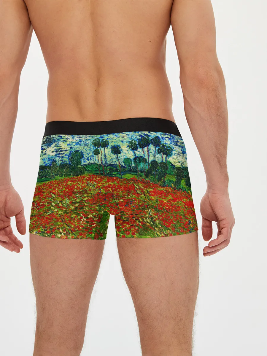 Мужские трусы боксеры / Поле с маками, Ван Гог