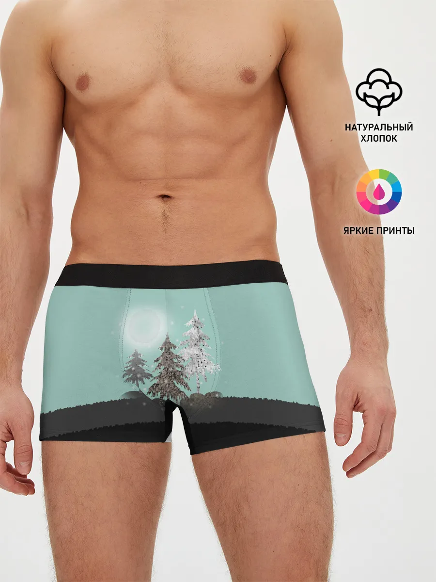 Мужские трусы боксеры / Лес. Мозаичный узор