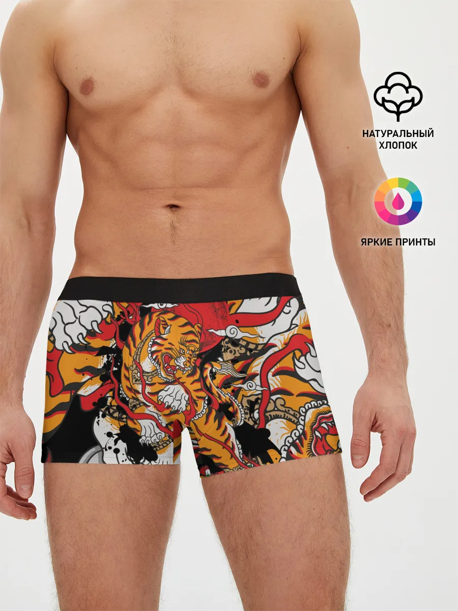 Мужские трусы боксеры / Самурайский тигр