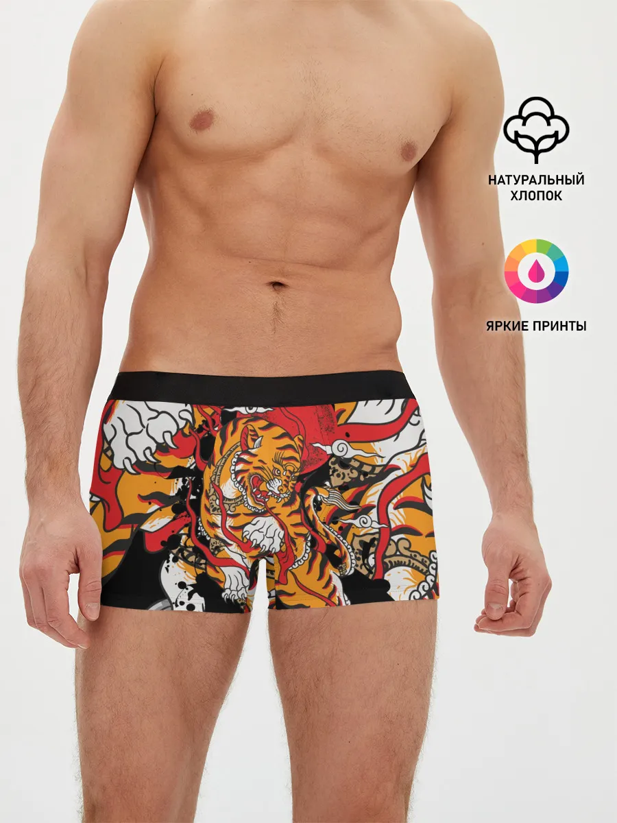 Мужские трусы боксеры / Самурайский тигр