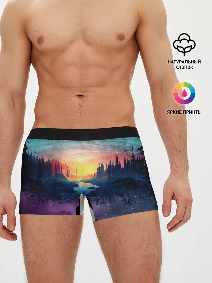 Мужские трусы боксеры / ПЕЙЗАЖ НАД ЗВЕЗДАМИ