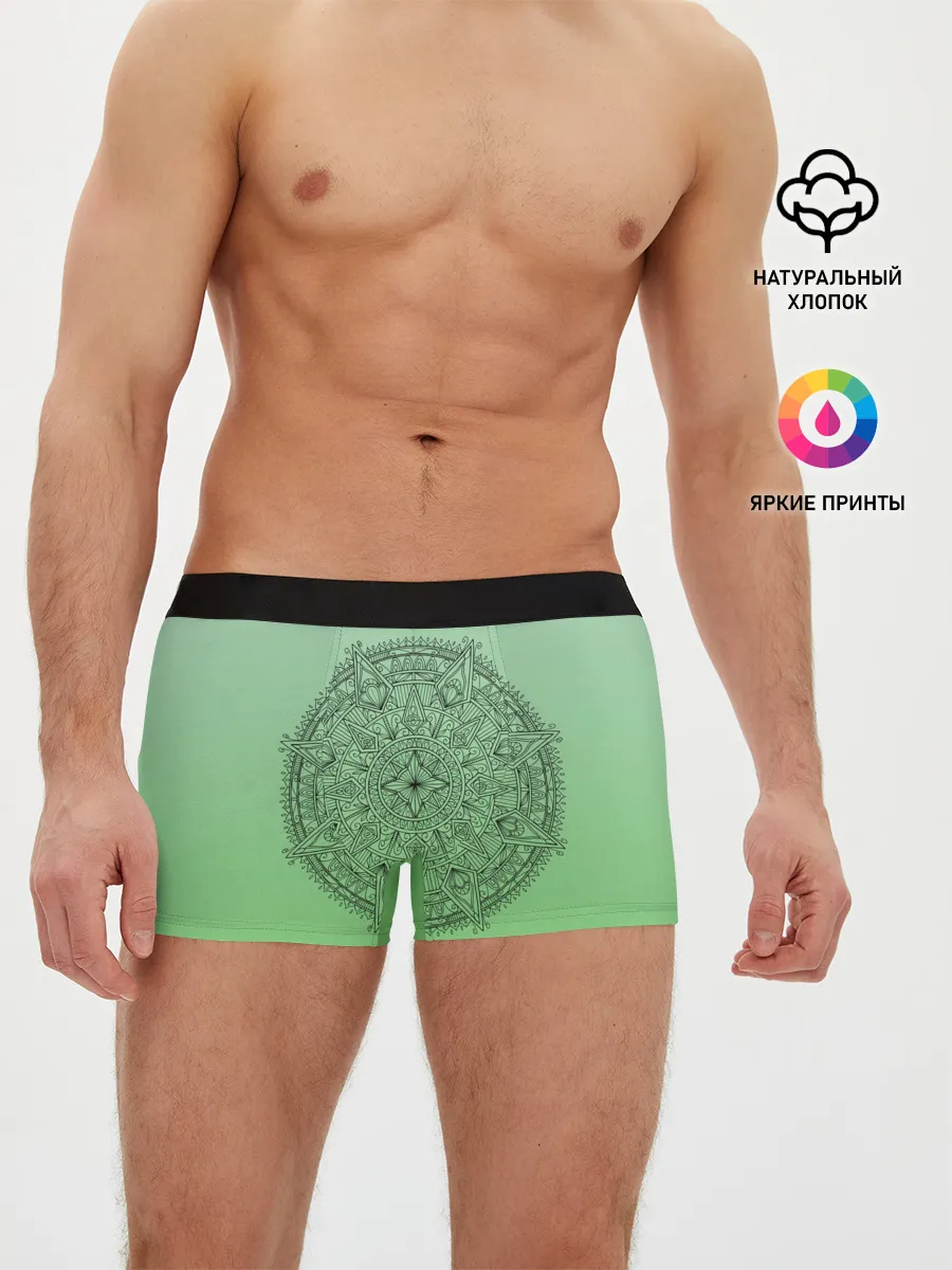 Мужские трусы боксеры / Peacefull green