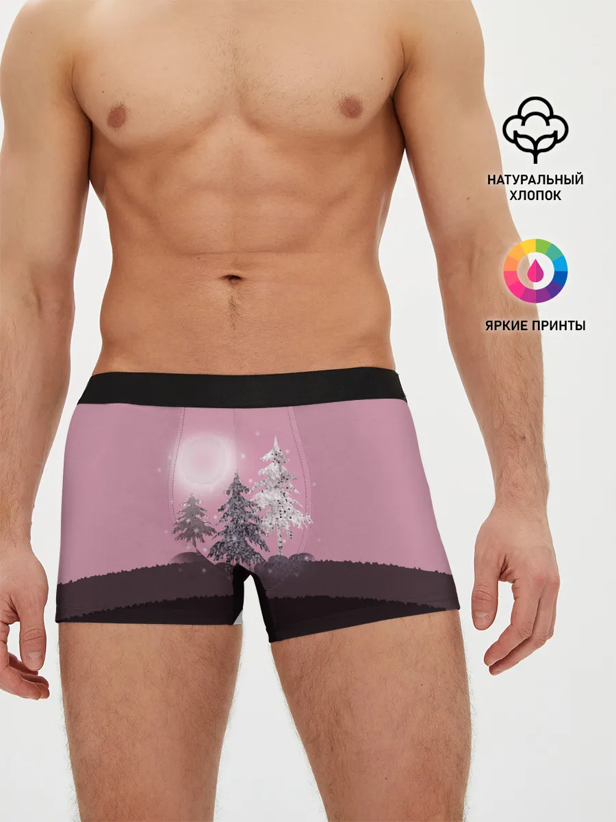Мужские трусы боксеры / Розовое сияние