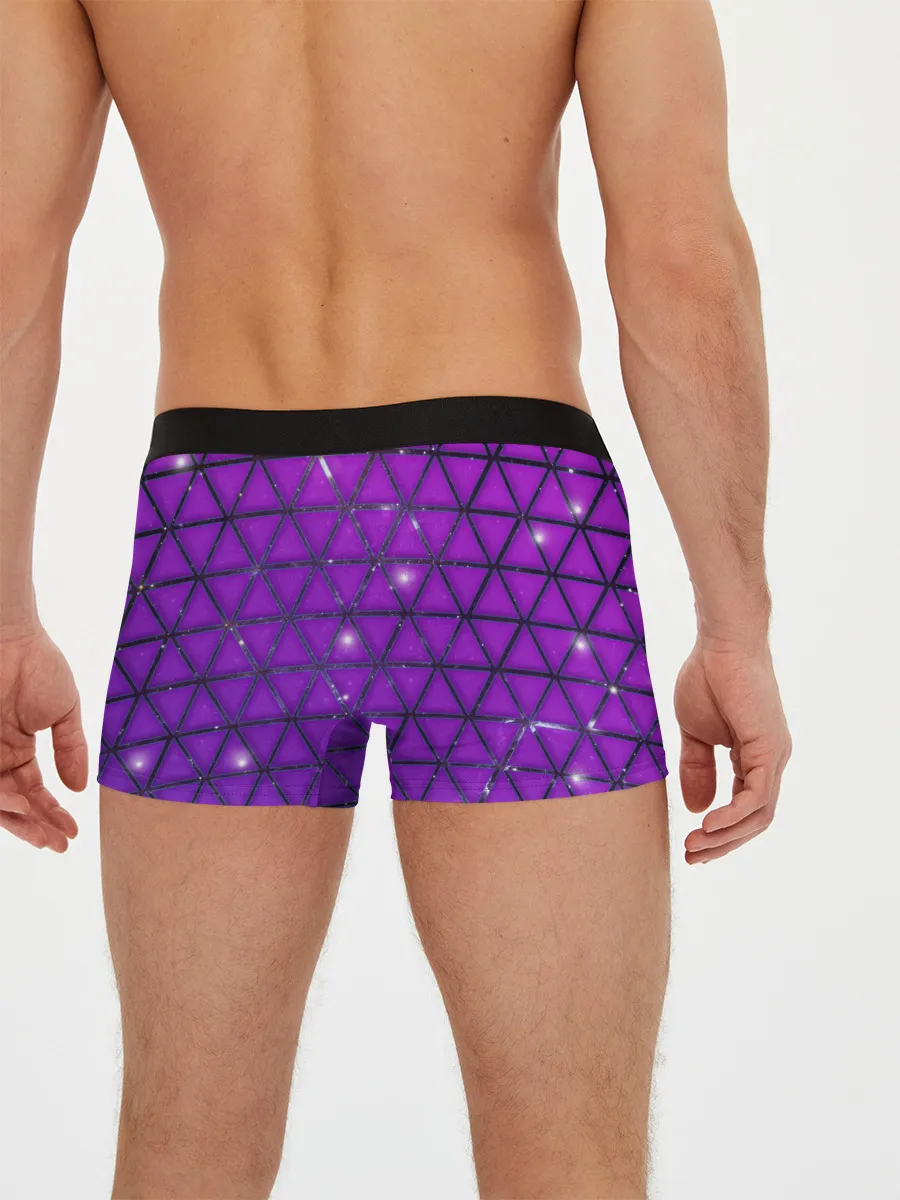 Мужские трусы боксеры / Фиолетовые треугольники