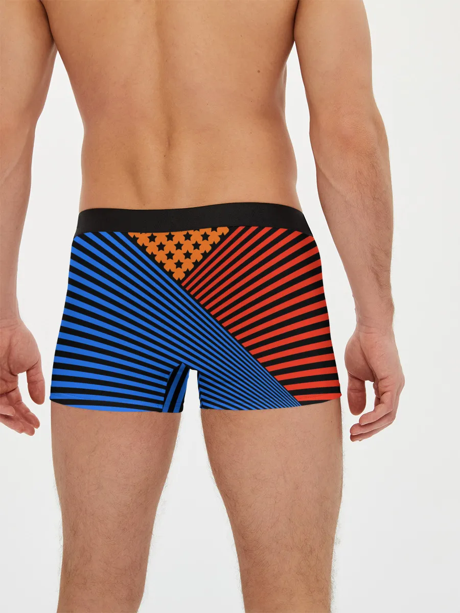 Мужские трусы боксеры / Комбинированный полосатый узор
