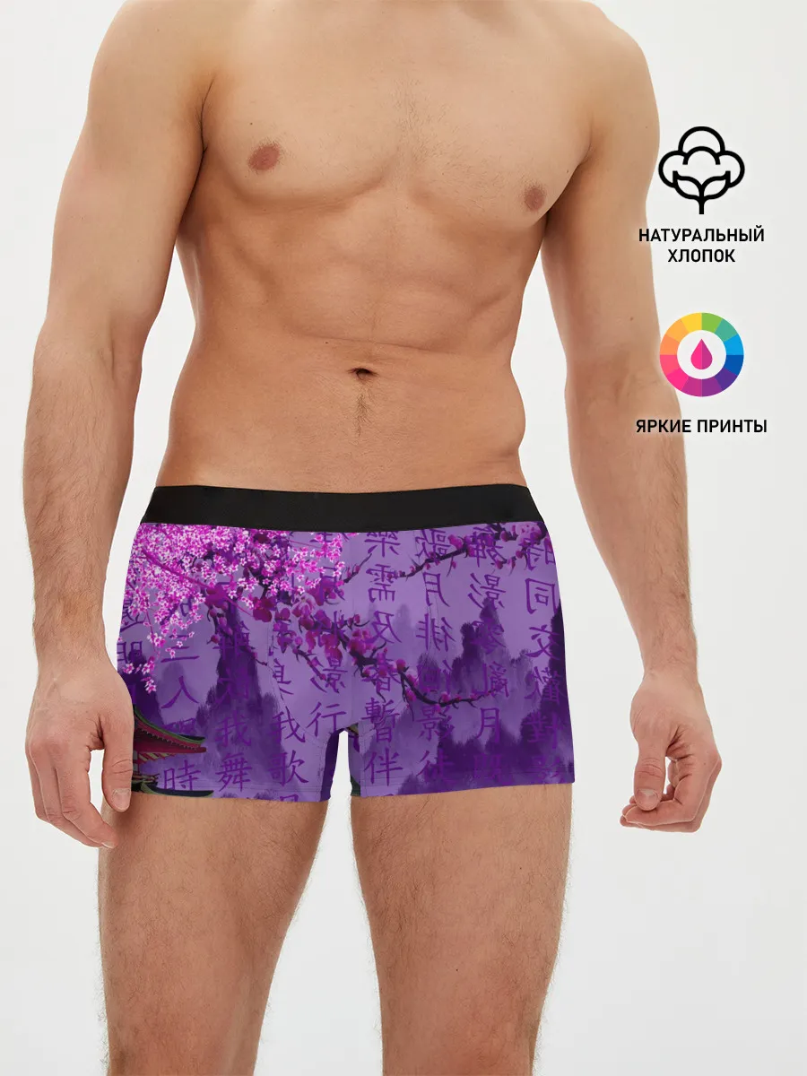 Мужские трусы боксеры / фиолетовый китай
