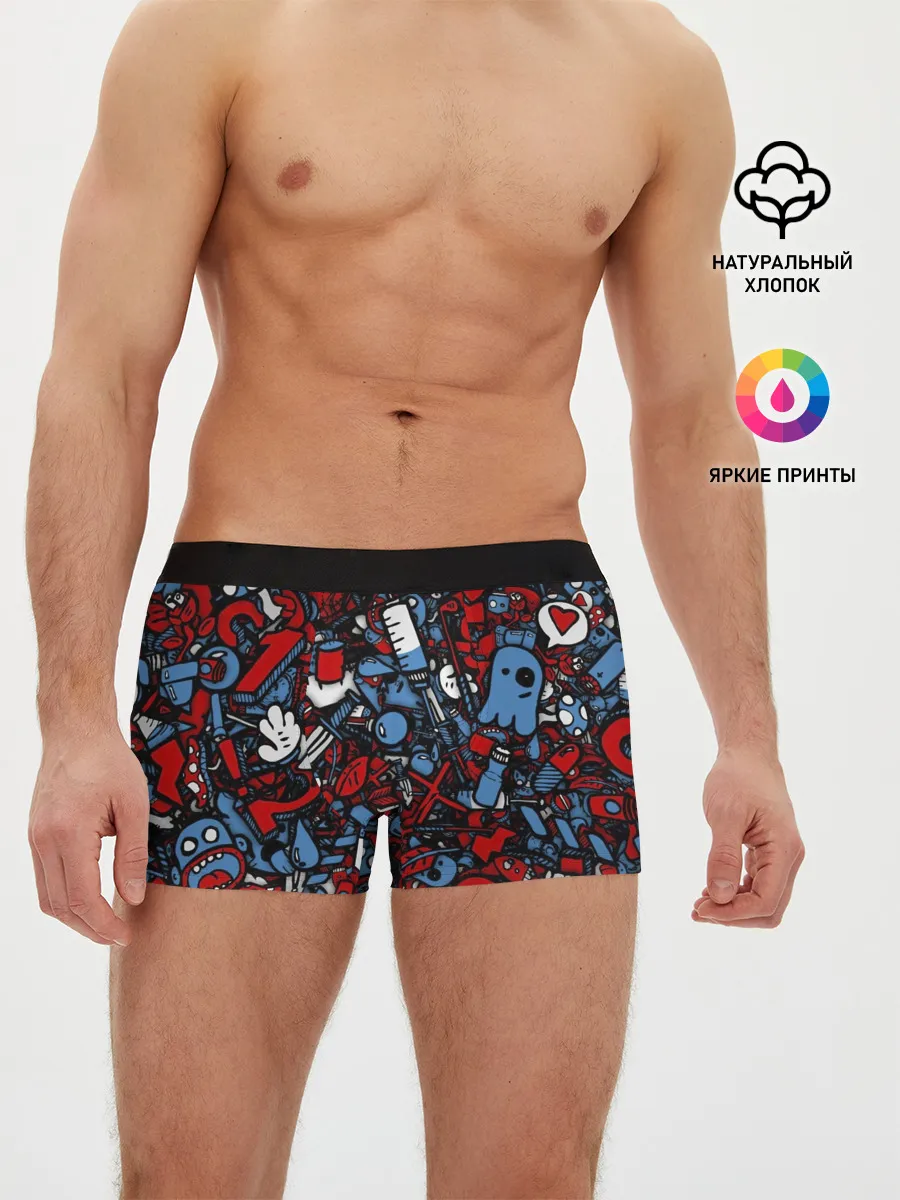 Мужские трусы боксеры / RedBlue stikers