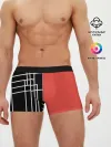 Мужские трусы боксеры / Черный и коралловый арт деко