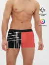 Мужские трусы боксеры / Черный и коралловый арт деко