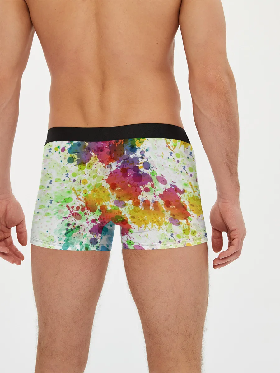 Мужские трусы боксеры / Красно-жёлтые пятна