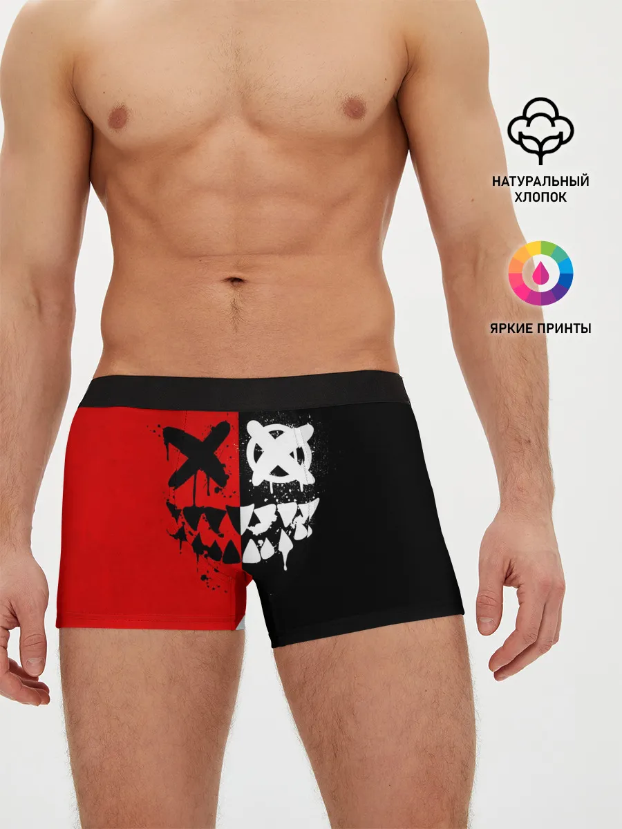 Мужские трусы боксеры / Smail Black and red