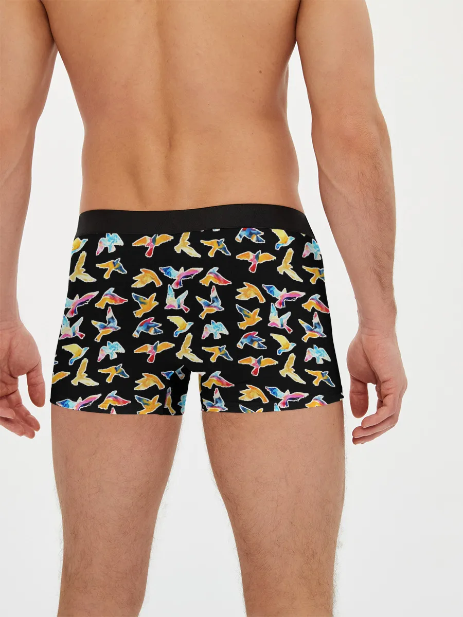 Мужские трусы боксеры / парящие акварельные птицы