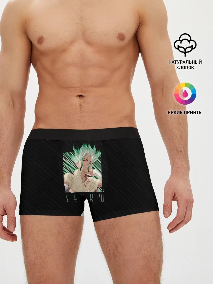 Мужские трусы боксеры / Сенку Ишигами в квадрате