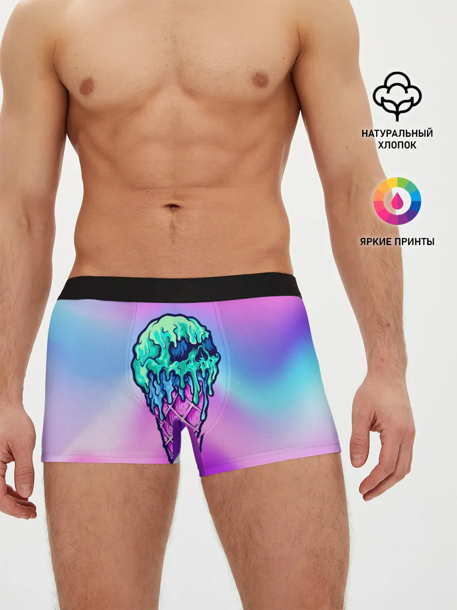 Мужские трусы боксеры / Мороженое | Ice Scream | Череп