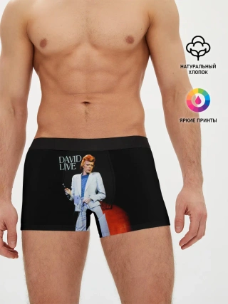 Мужские трусы боксеры / David Live - David Bowie
