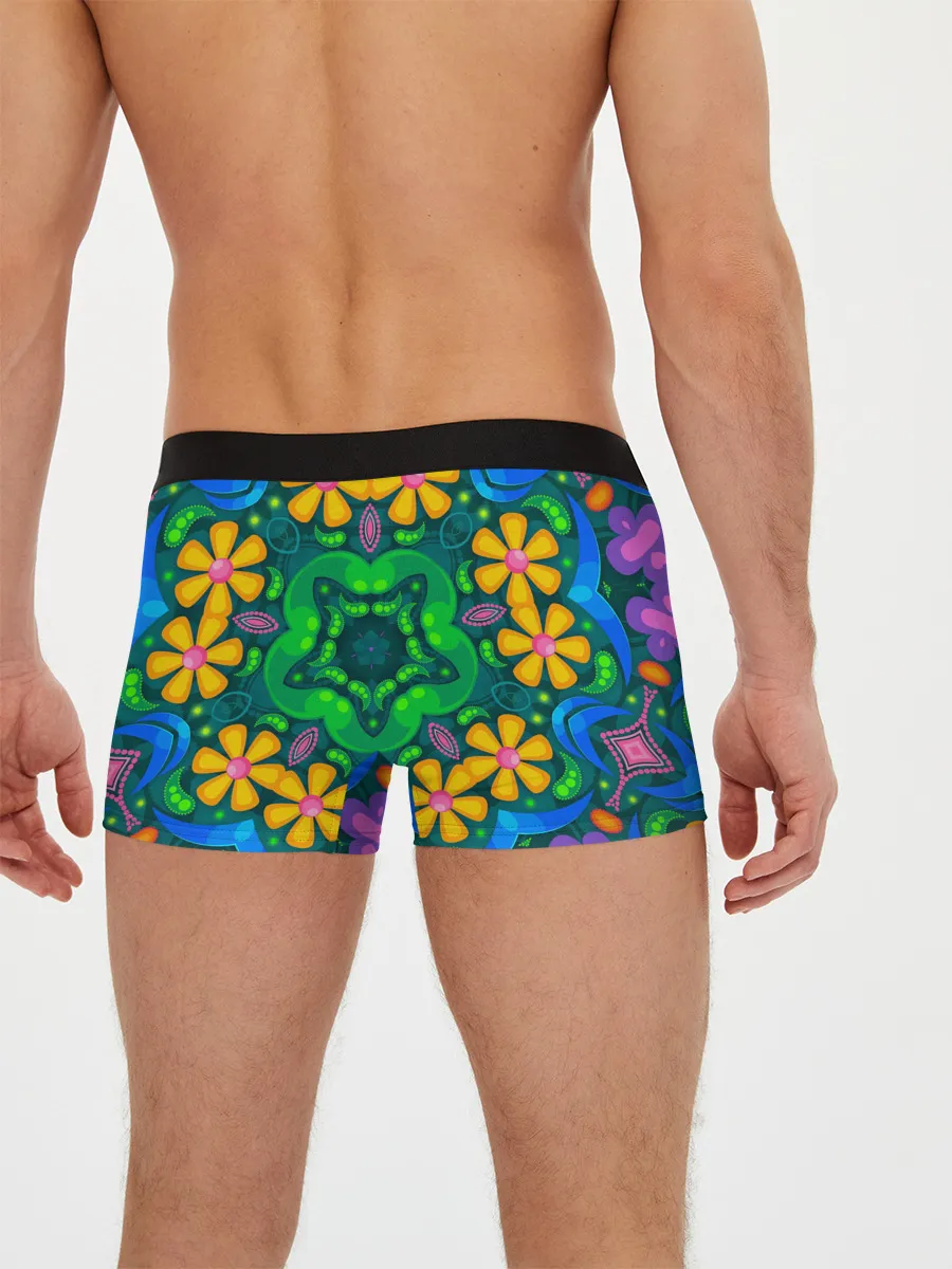 Мужские трусы боксеры / Цветы и узоры - Калейдоскоп