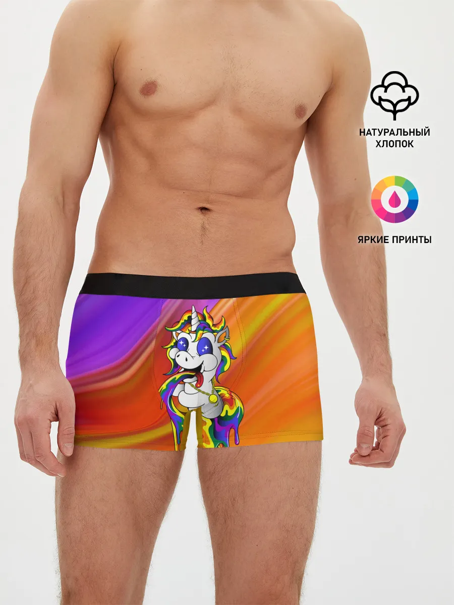 Мужские трусы боксеры / Единорог | Unicorn | Rainbow
