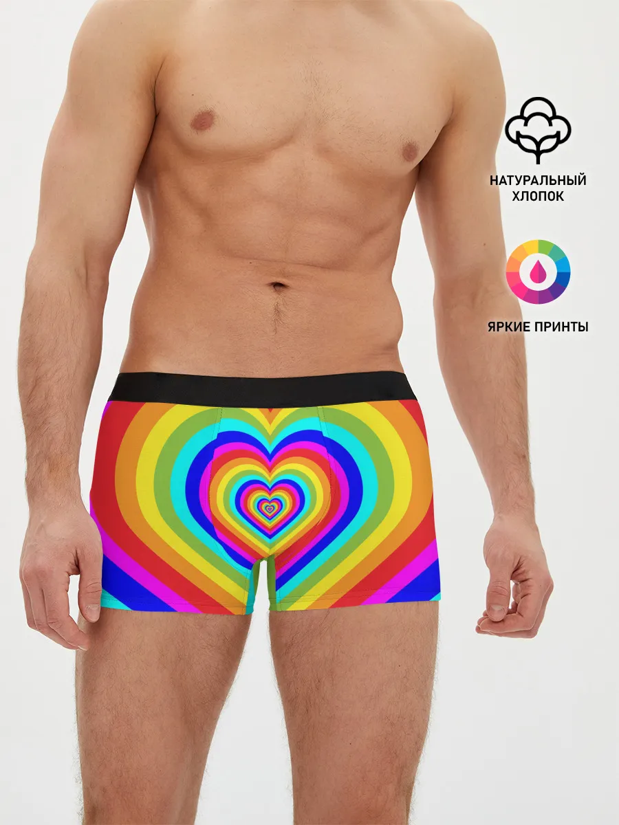 Мужские трусы боксеры / Цветные сердца | Colored hearts