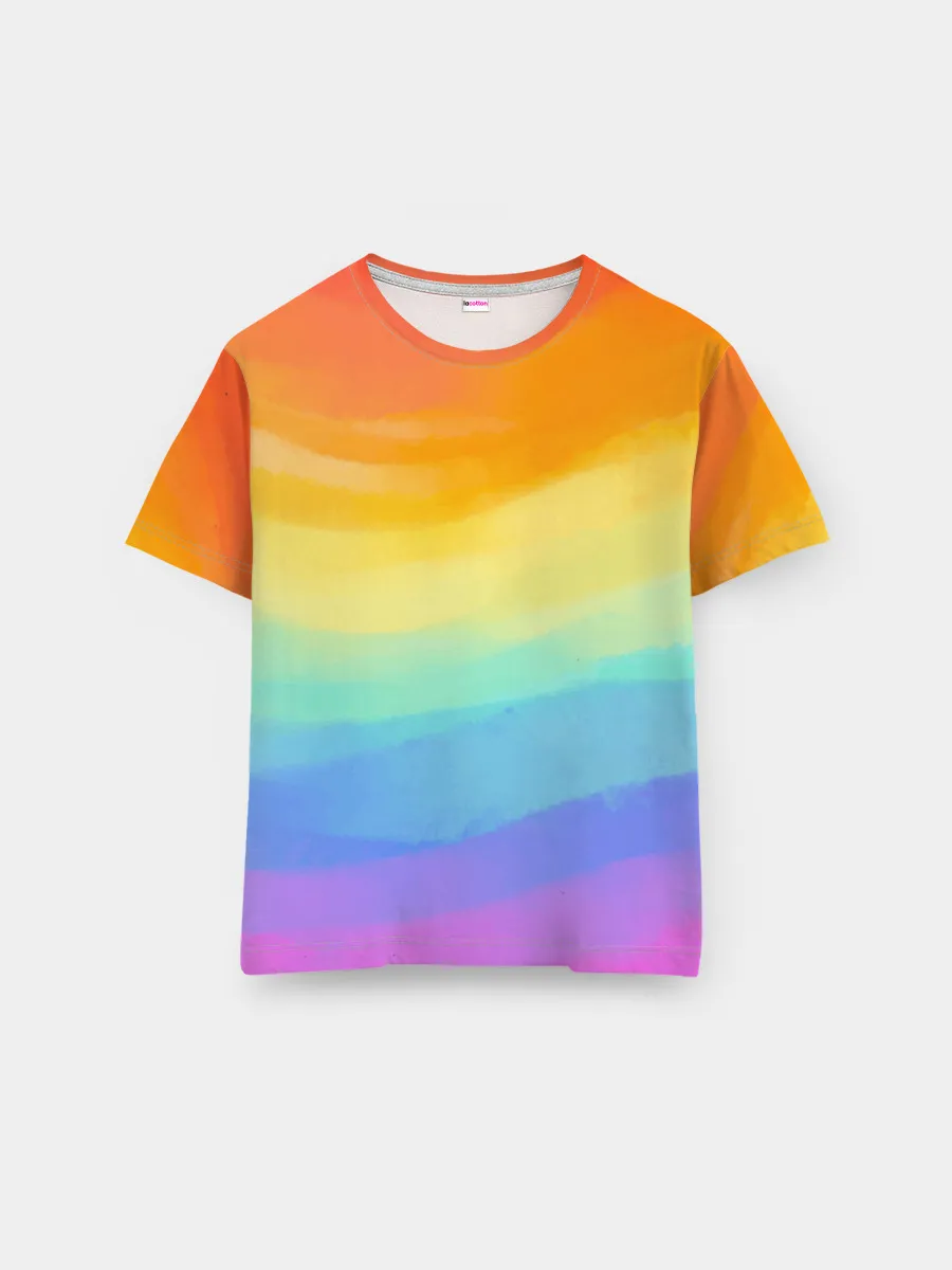 Мужская базовая футболка / РАДУЖНЫЕ ВОЛНЫ | RAINBOW WAVES