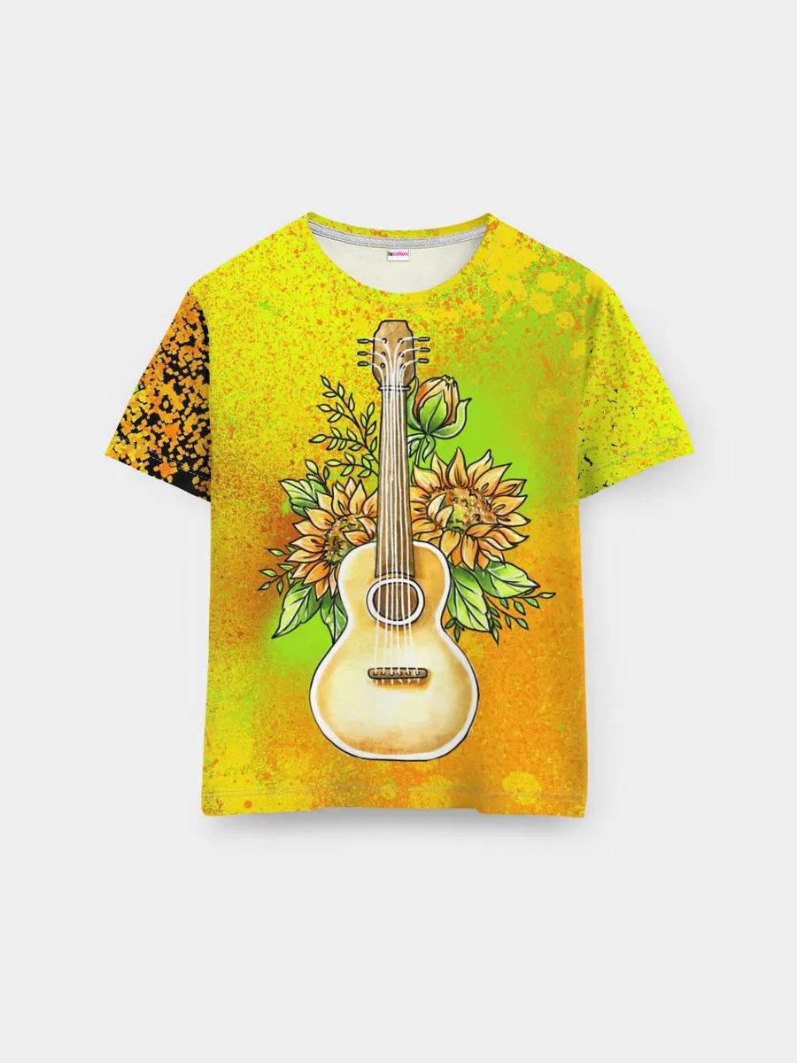 Мужская базовая футболка / Гитара и подсолнухи