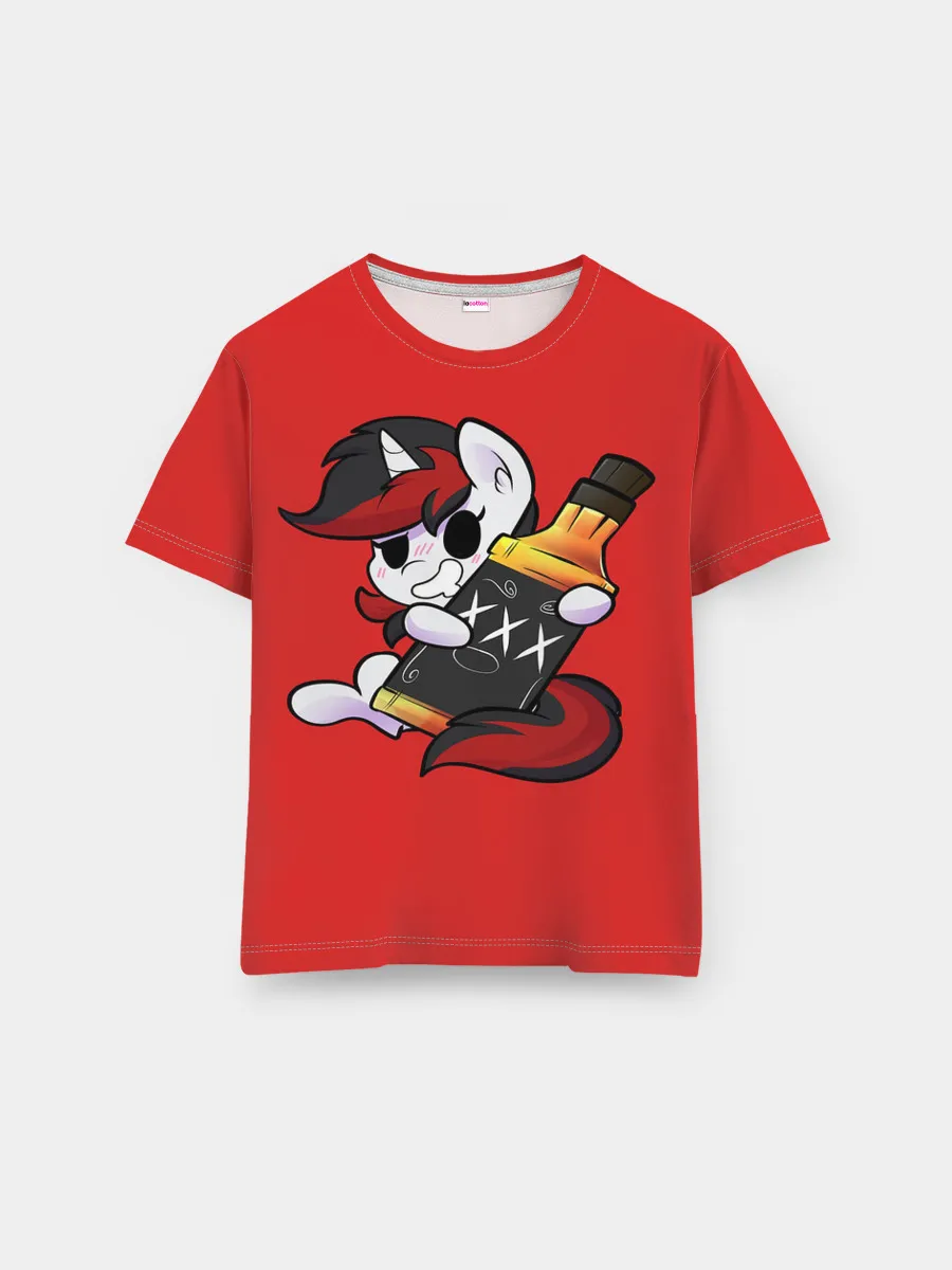 Мужская базовая футболка / Единорог с бутылкой