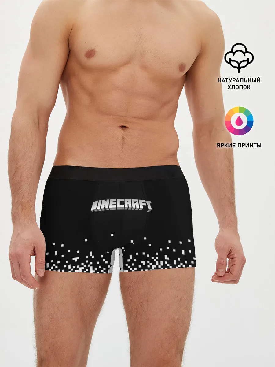 Мужские трусы боксеры / Minecraft | Майнкрафт | логотип