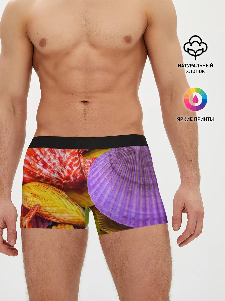 Мужские трусы боксеры / Разноцветные ракушки multicolored seashells