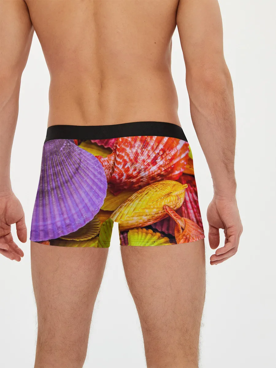 Мужские трусы боксеры / Разноцветные ракушки multicolored seashells