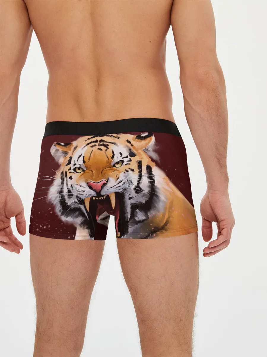 Мужские трусы боксеры / Тигр красавчик сердится