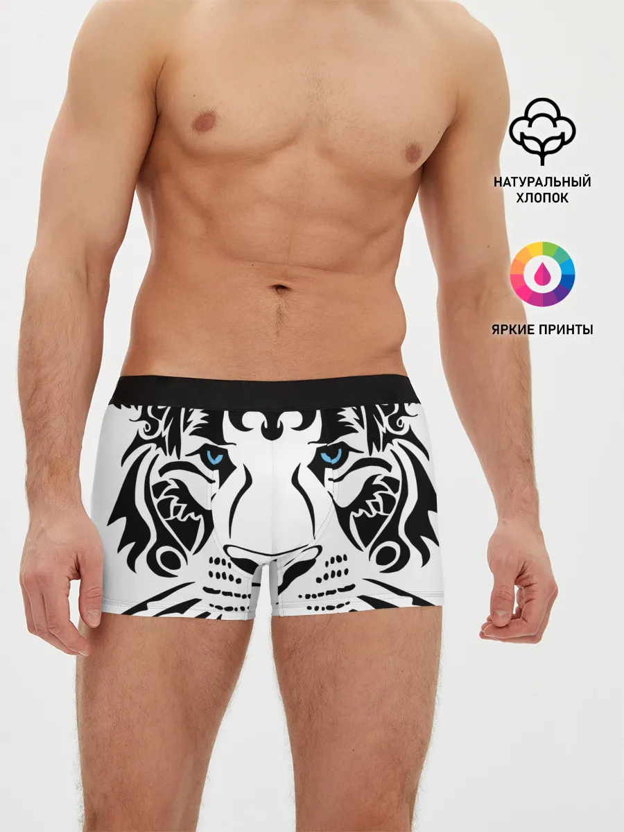 Мужские трусы боксеры / Водяной голубоглазый тигр
