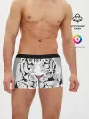 Мужские трусы боксеры / Белый снежный тигр