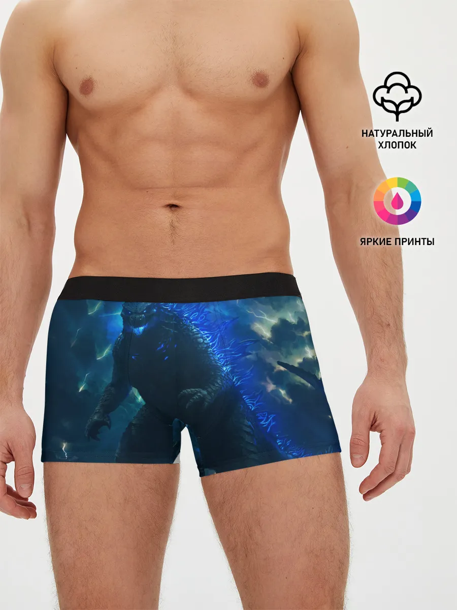 Мужские трусы боксеры / ГОДЗИЛЛА В МОРЕ