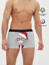 Мужские трусы боксеры / Белый тигр в шапке Санты
