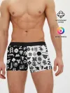 Мужские трусы боксеры / DESTINY LOGOBOMBING ЧЁРНО БЕЛОЕ