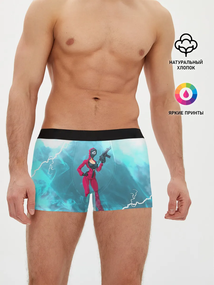 Мужские трусы боксеры / ОХРАНА НА ЧЕКУ | ТРЕУГОЛЬНИК