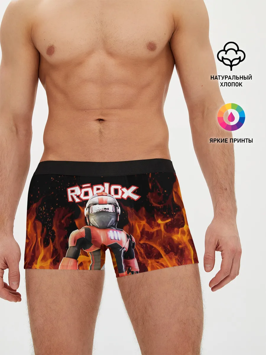 Мужские трусы боксеры / ROBLOX FIRE | РОБЛОКС ОГОНЬ | ПОЖАРНЫЙ