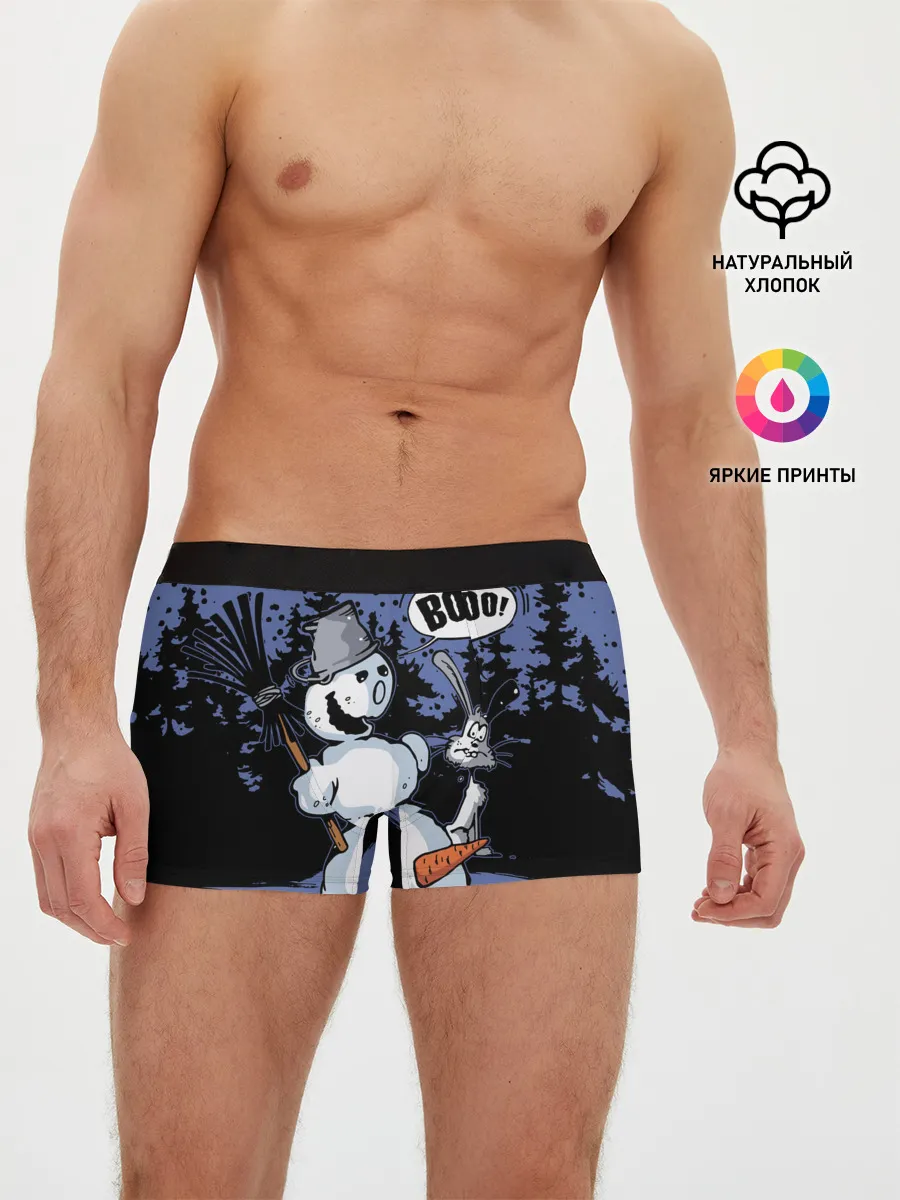 Мужские трусы боксеры / Снеговик на Хэллоуин