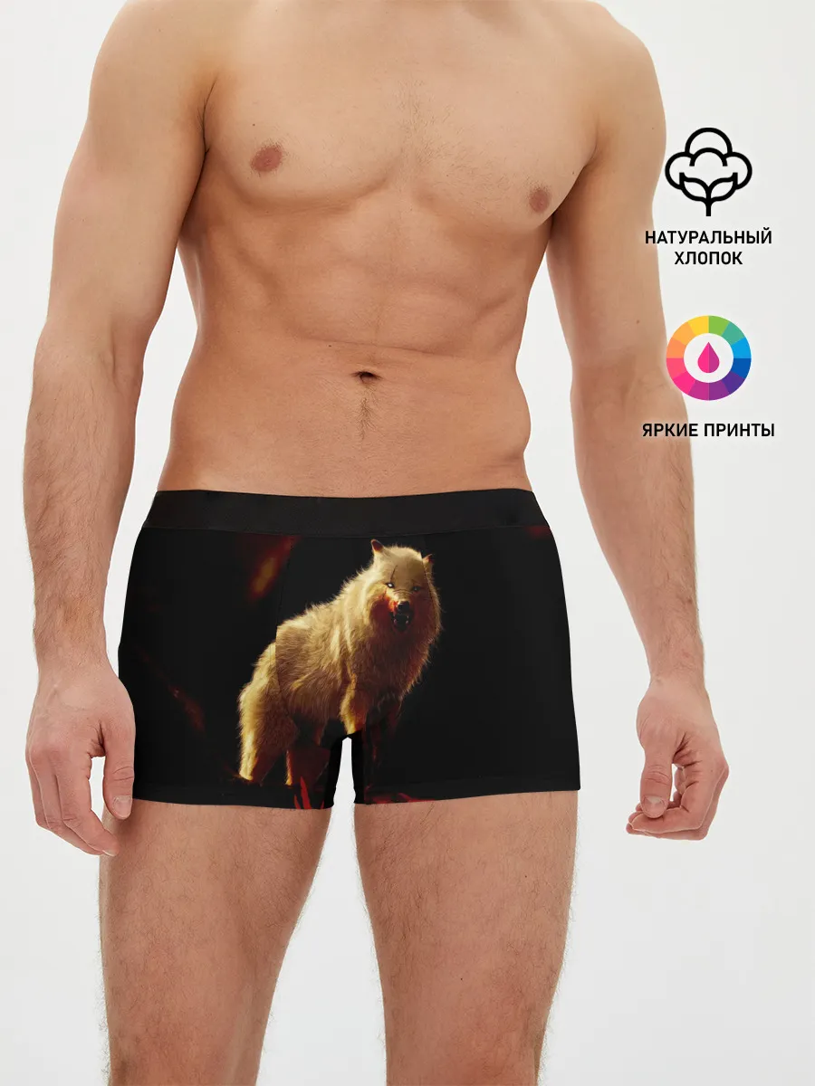 Мужские трусы боксеры / Красный волк.