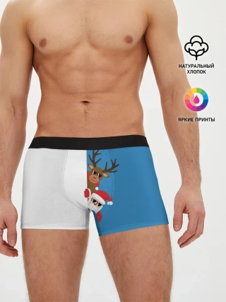 Мужские трусы боксеры / Крутые Санта и Олень