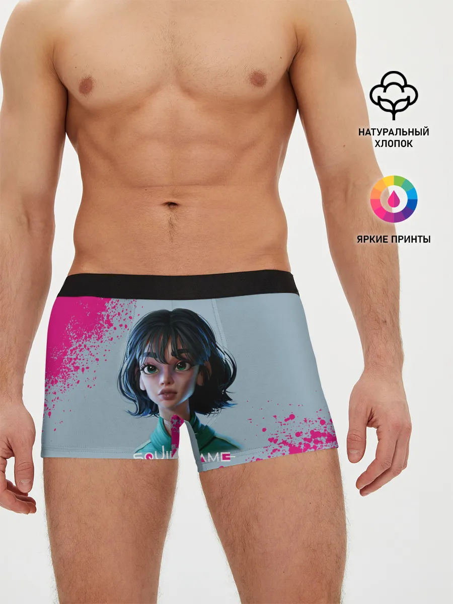 Мужские трусы боксеры / 067 | Розовые брызги