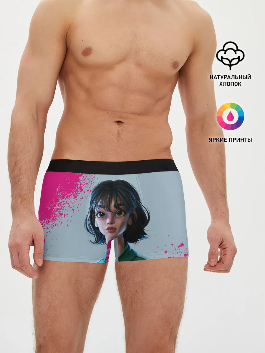 Мужские трусы боксеры / 067 | Розовые брызги