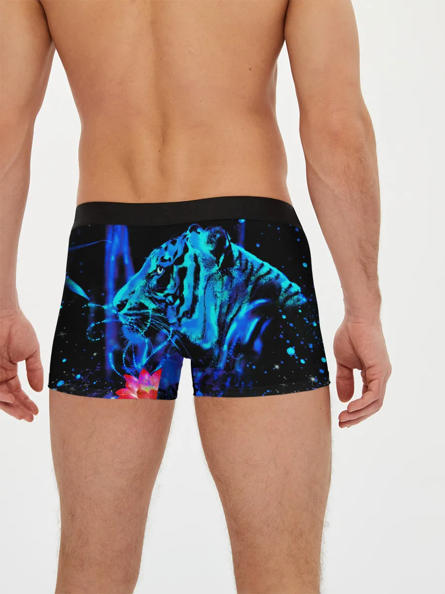 Мужские трусы боксеры / Синий водяной тигр