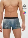 Мужские трусы боксеры / Зимний пейзаж картина маслом