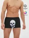 Мужские трусы боксеры / Неоновый светящийся череп