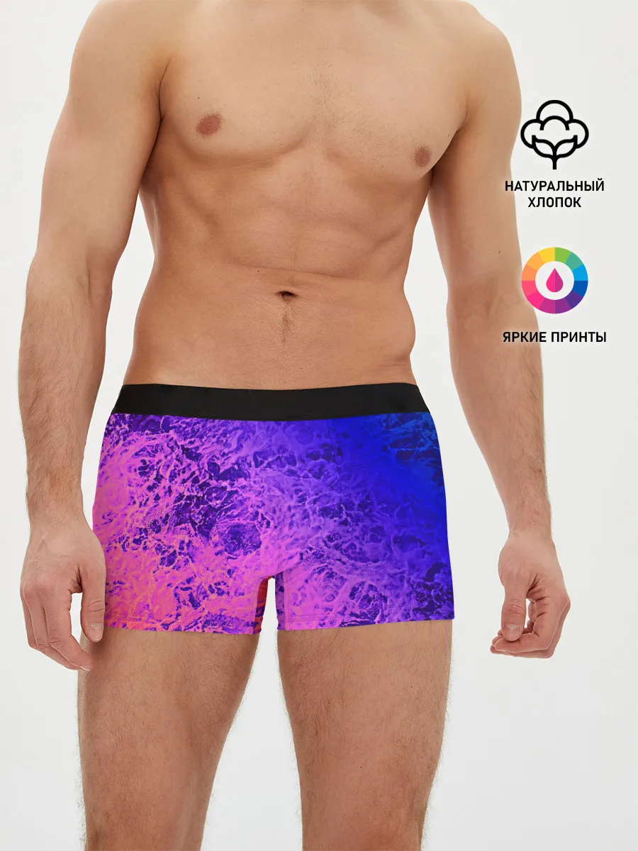 Мужские трусы боксеры / Абстрактный пурпурно-синий